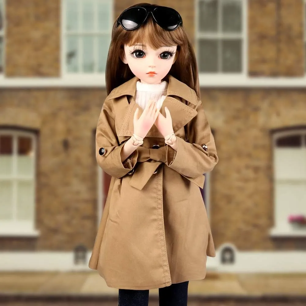 UCanaan BJD Doll, 1/3 SD Dolls 24 Inch 18 Ball Jointed Doll DIY Toys with Clothes Outfit Shoes Wig Hair Makeup, Best Gift for Girls (Sandy)