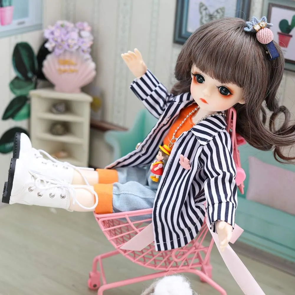 UCanaan BJD Doll 1/6 SD Dolls 12 Inch 18 Ball Jointed Doll DIY Toys with Full Set Clothes Shoes Wig Makeup, Best Gitfs for Girls Christmas Birthday (B-Jing Ning)