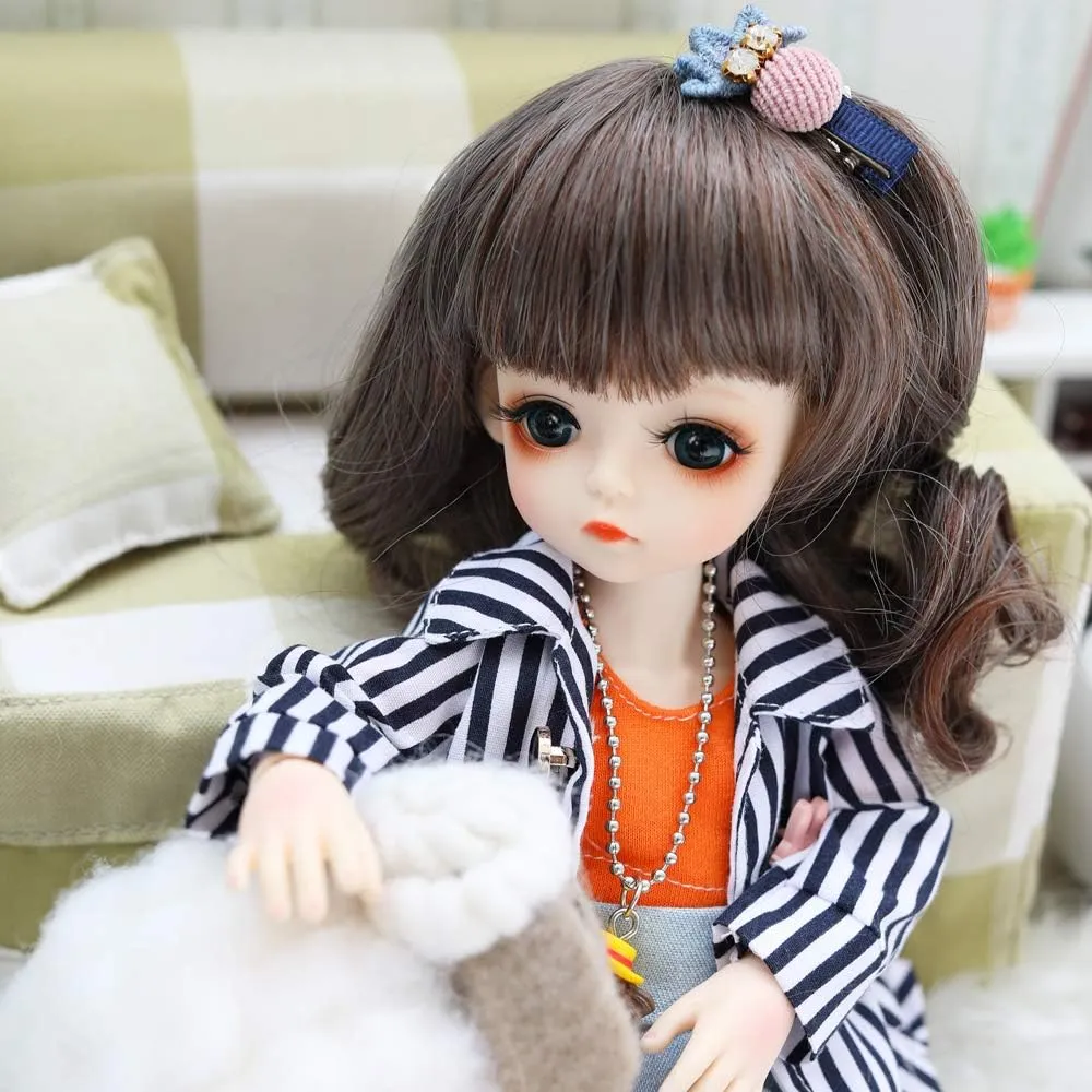 UCanaan BJD Doll 1/6 SD Dolls 12 Inch 18 Ball Jointed Doll DIY Toys with Full Set Clothes Shoes Wig Makeup, Best Gitfs for Girls Christmas Birthday (B-Jing Ning)