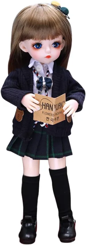 UCanaan BJD Doll 1/6 SD Dolls 12 Inch 18 Ball Jointed Doll DIY Toys with Full Set Clothes Shoes Wig Makeup, Best Gitfs for Girls Christmas Birthday (Nanya)