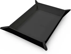 Ultra PRO - Vivid Magnetic Folding Dice Tray, Portable Compact Tabletop RPG Gaming Tool Accessory Durable Leatherette Foldable Dice Holder Mat - Black