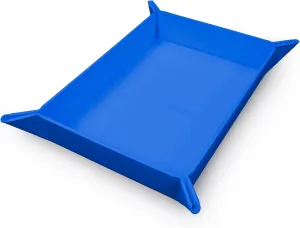 Ultra PRO - Vivid Magnetic Folding Dice Tray, Portable Compact Tabletop RPG Gaming Tool Accessory Durable Leatherette Foldable Dice Holder Mat - Blue