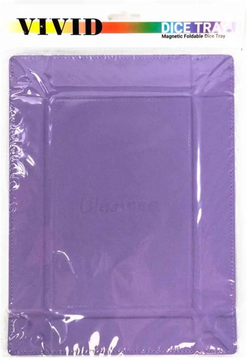 Ultra PRO - Vivid Magnetic Folding Dice Tray, Portable Compact Tabletop RPG Gaming Tool Accessory Durable Leatherette Foldable Dice Holder Mat - Purple
