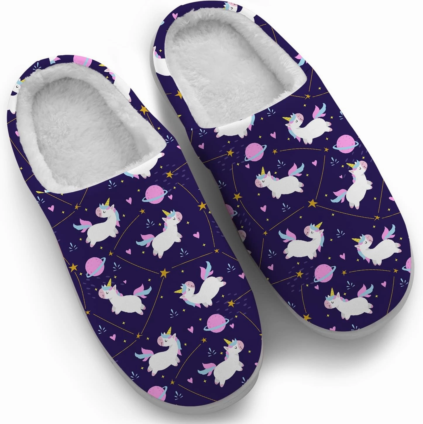 Unicorn Slippers Womens Mens Slippers House Slippers Comfort Plush Lining Fuzzy Slippers Winter Shoes Gifts