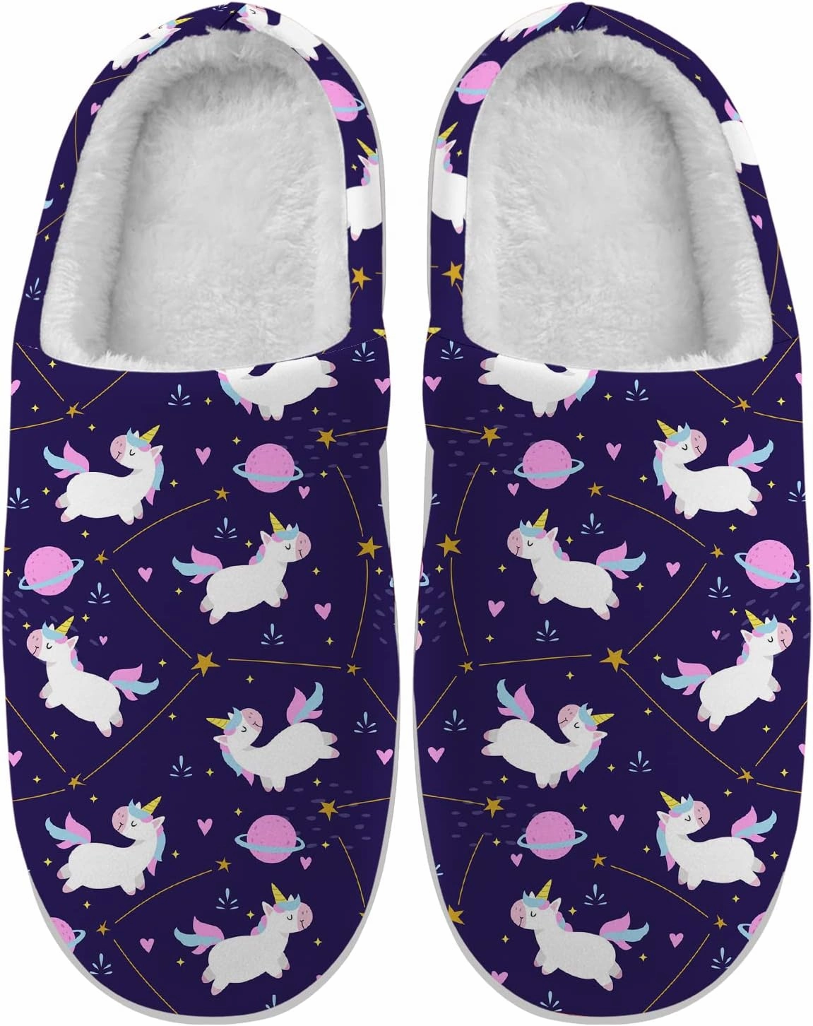 Unicorn Slippers Womens Mens Slippers House Slippers Comfort Plush Lining Fuzzy Slippers Winter Shoes Gifts