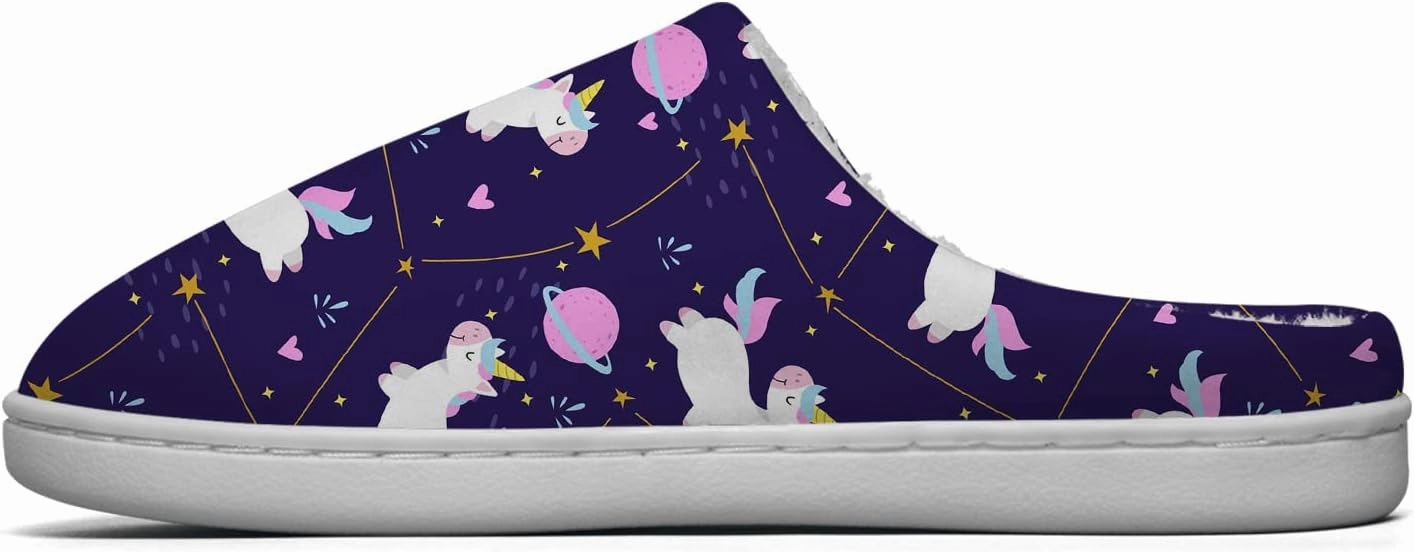 Unicorn Slippers Womens Mens Slippers House Slippers Comfort Plush Lining Fuzzy Slippers Winter Shoes Gifts