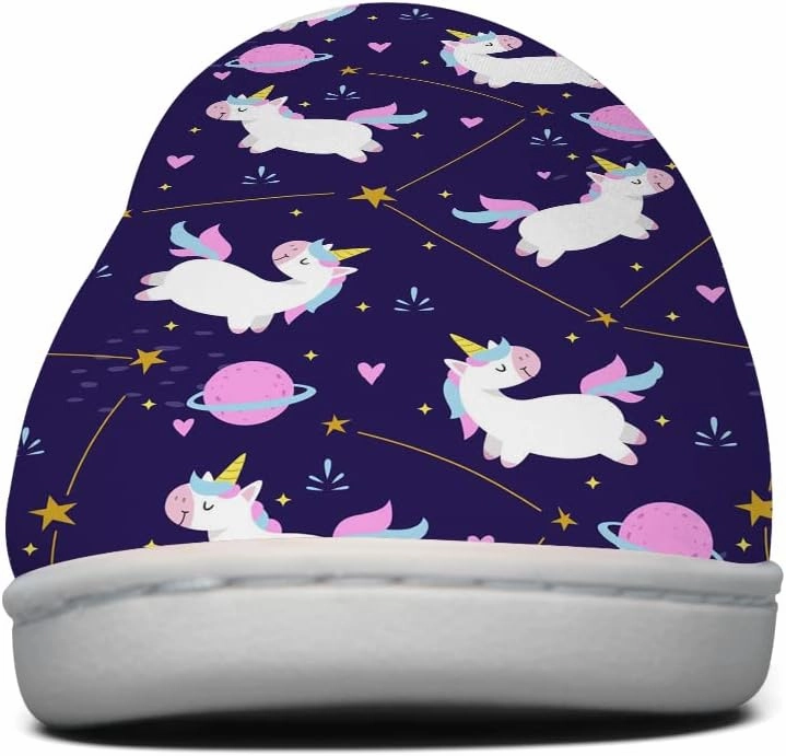 Unicorn Slippers Womens Mens Slippers House Slippers Comfort Plush Lining Fuzzy Slippers Winter Shoes Gifts