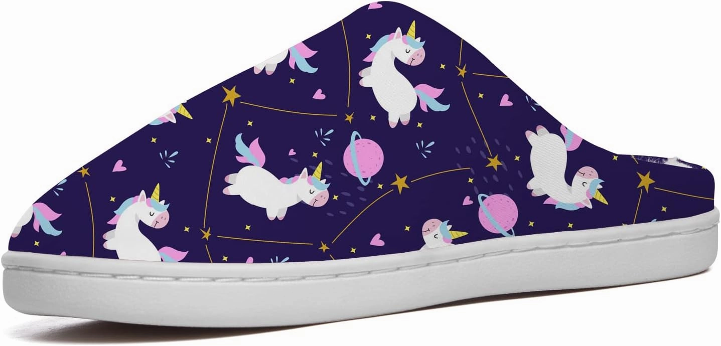Unicorn Slippers Womens Mens Slippers House Slippers Comfort Plush Lining Fuzzy Slippers Winter Shoes Gifts