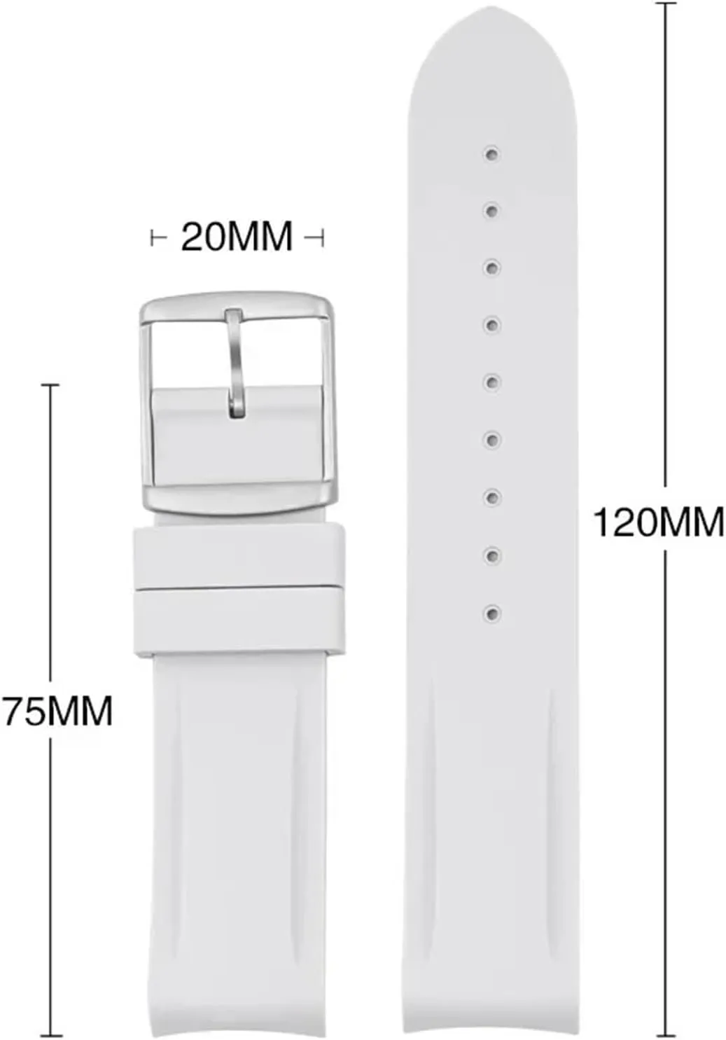 Unisex Resin Watch Strap Fashion Quick Release Replacement Band 20mm Stainless Steel Buckle