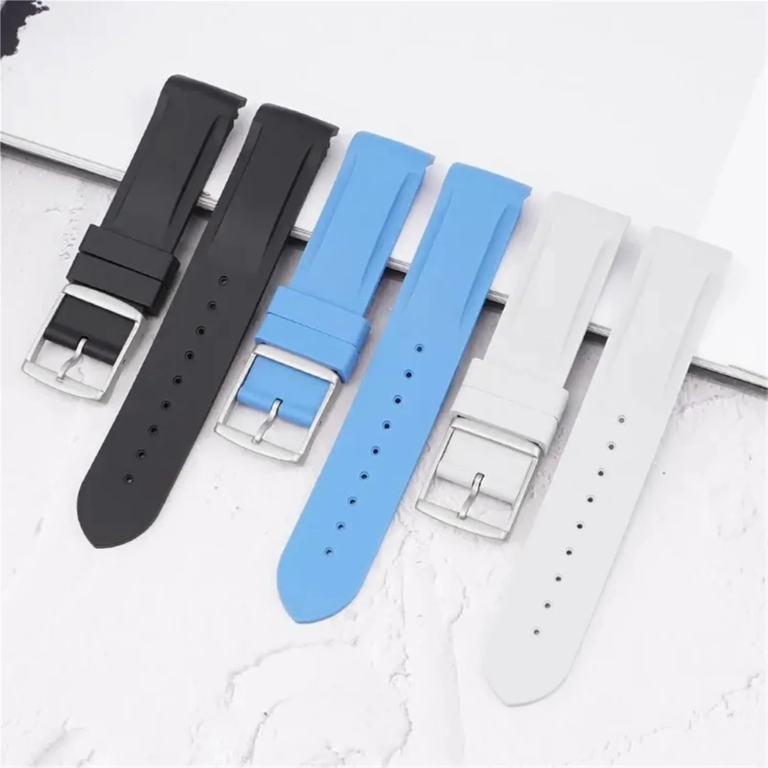 Unisex Resin Watch Strap Fashion Quick Release Replacement Band 20mm Stainless Steel Buckle