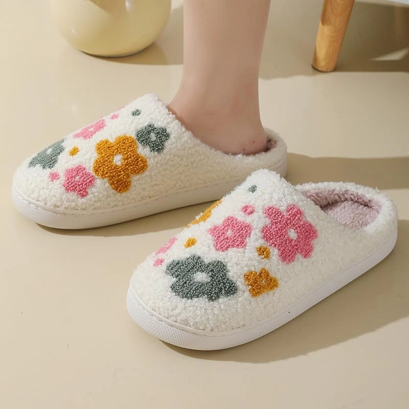 Unisex Meet Me at Midnight Slippers Soft Embroidered Plush Fluffy Warm Home Slippers Indoor Outdoor Slippers Couple Shoes