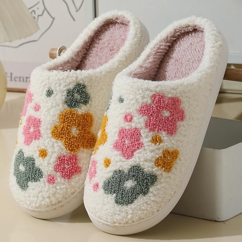 Unisex Meet Me at Midnight Slippers Soft Embroidered Plush Fluffy Warm Home Slippers Indoor Outdoor Slippers Couple Shoes