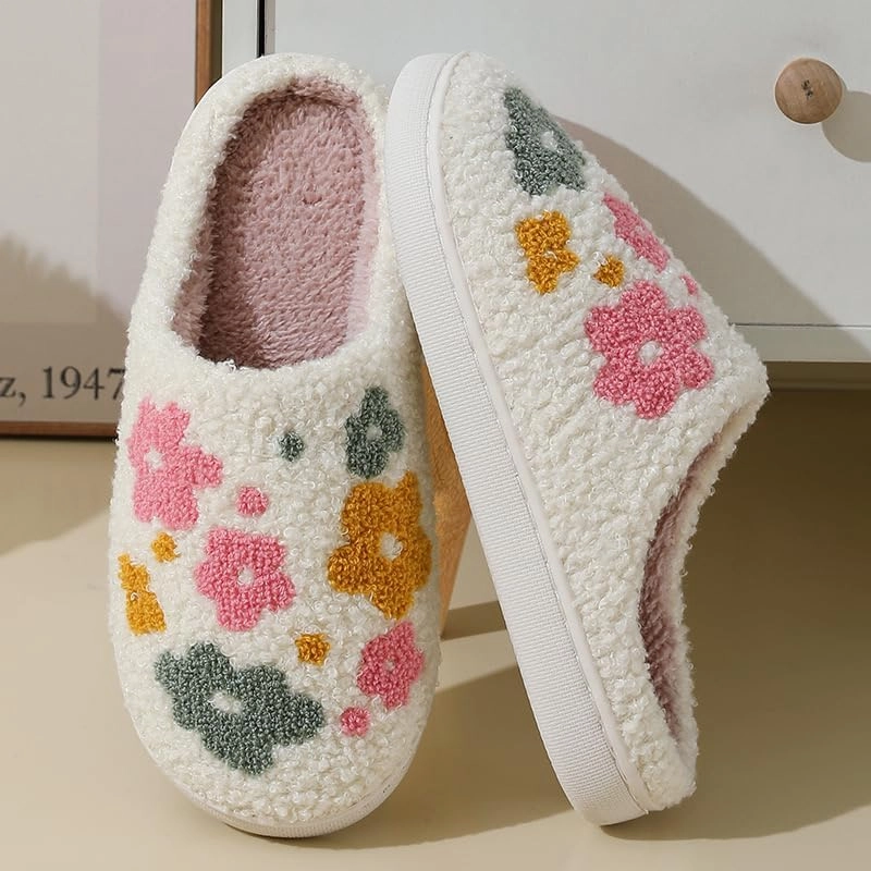 Unisex Meet Me at Midnight Slippers Soft Embroidered Plush Fluffy Warm Home Slippers Indoor Outdoor Slippers Couple Shoes