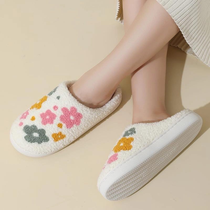 Unisex Meet Me at Midnight Slippers Soft Embroidered Plush Fluffy Warm Home Slippers Indoor Outdoor Slippers Couple Shoes