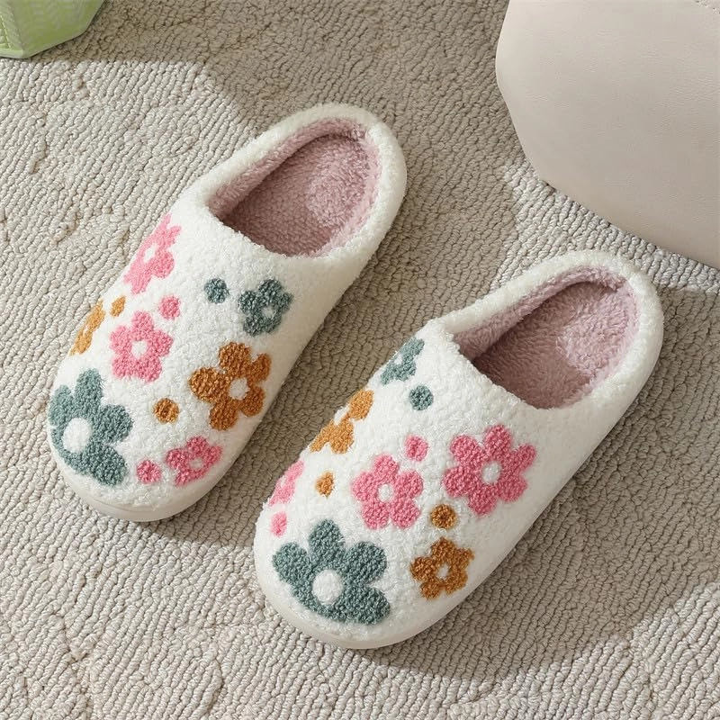Unisex Meet Me at Midnight Slippers Soft Embroidered Plush Fluffy Warm Home Slippers Indoor Outdoor Slippers Couple Shoes