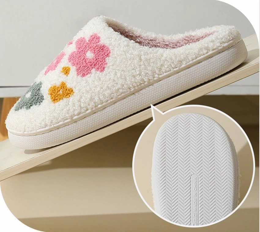 Unisex Meet Me at Midnight Slippers Soft Embroidered Plush Fluffy Warm Home Slippers Indoor Outdoor Slippers Couple Shoes