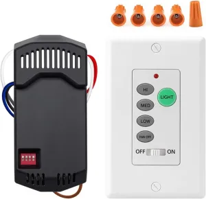 Universal Ceiling Fan Remote Control, Ceiling Fan Wall Switch UC9050T, UC9050T Fan Remote Control Kit Compatible with Hampton Bay Harbor Breeze Hunter