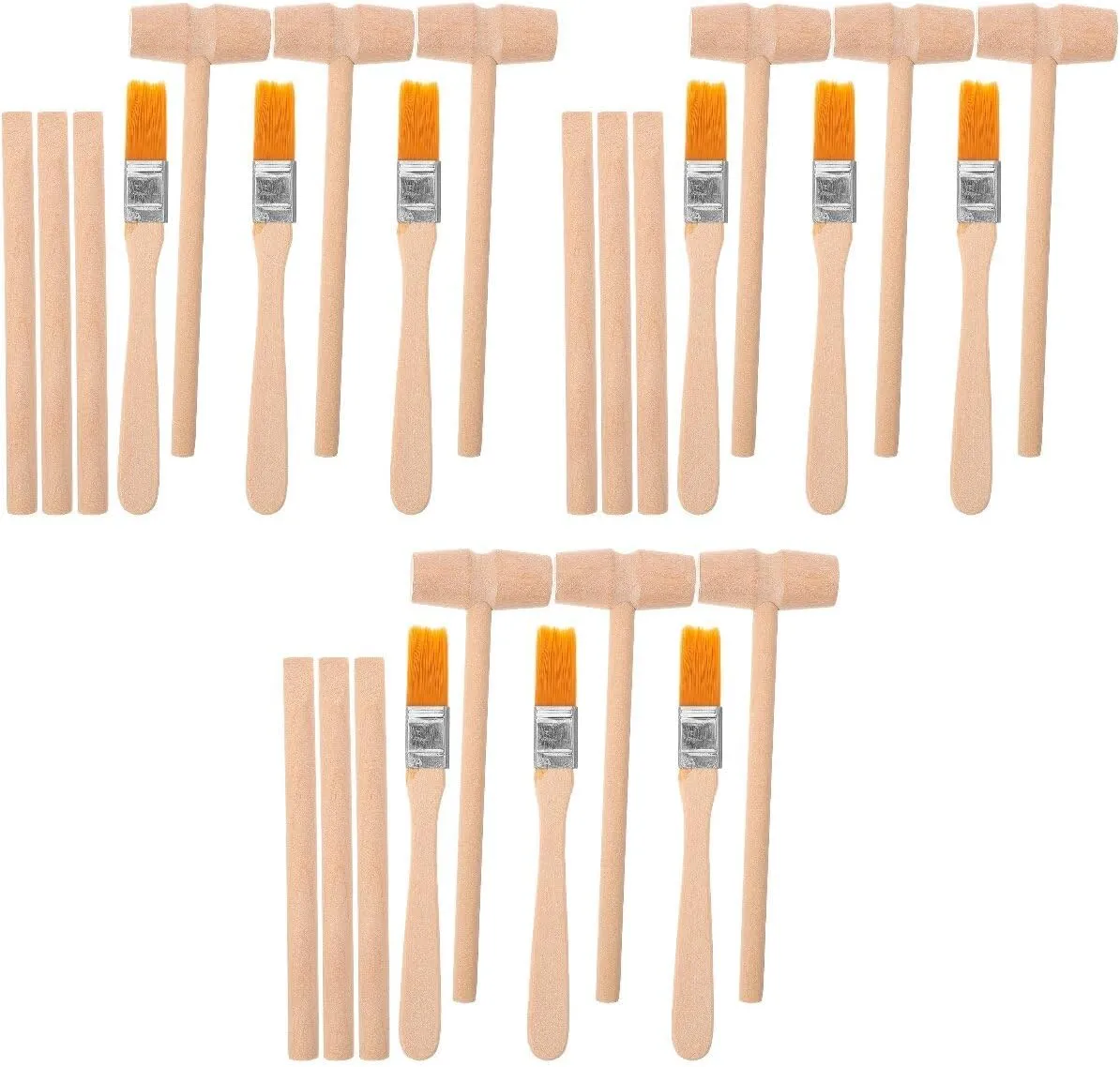 Vaguelly 9 Sets Dinosaur Dig Tools Including Wooden Digging Hammer and Chisel Brush for Gems Archaeological Excavation Tool Kit Pretend Play Kids Science Kit