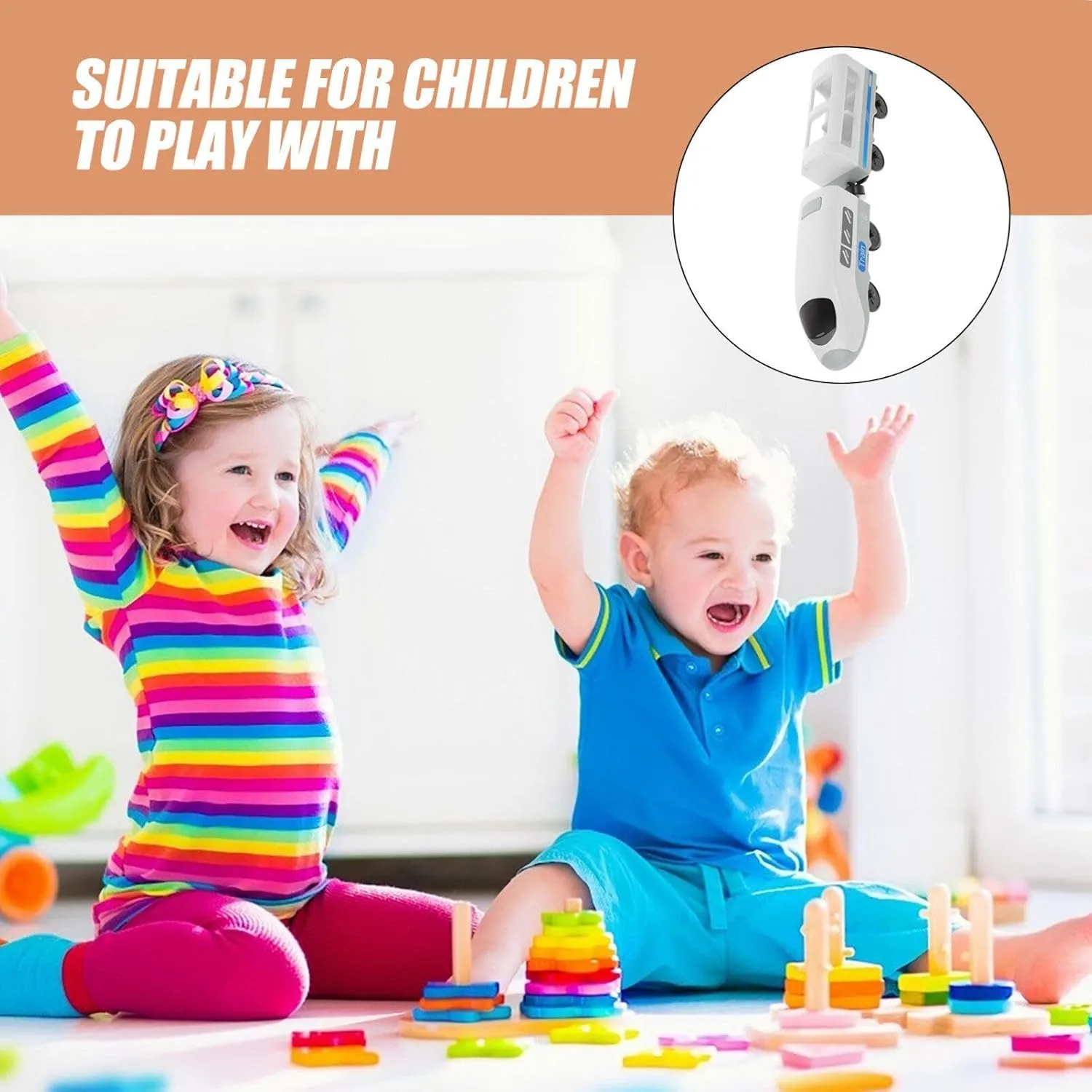 Vaguelly Kid's Intelligence Toy Educational Train Head Model Children's Birthday Present Battery Operated Toy Train