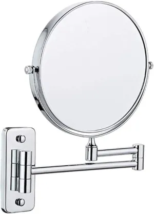 Vanity Mirror Makeup Mirror Wall Mount, Bathroom Mirror 8inch Cosmetic Mirror 360 Rotating Double Sided Extendable Shaving in Bedroom,Black_3X(Silver,5X)