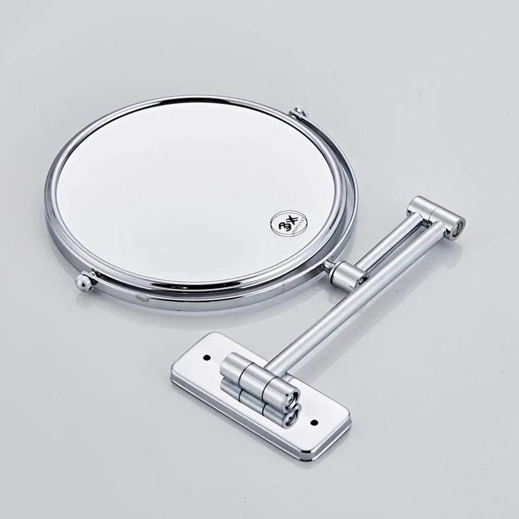 Vanity Mirror Makeup Mirror Wall Mount, Bathroom Mirror 8inch Cosmetic Mirror 360 Rotating Double Sided Extendable Shaving in Bedroom,Black_3X(Silver,5X)