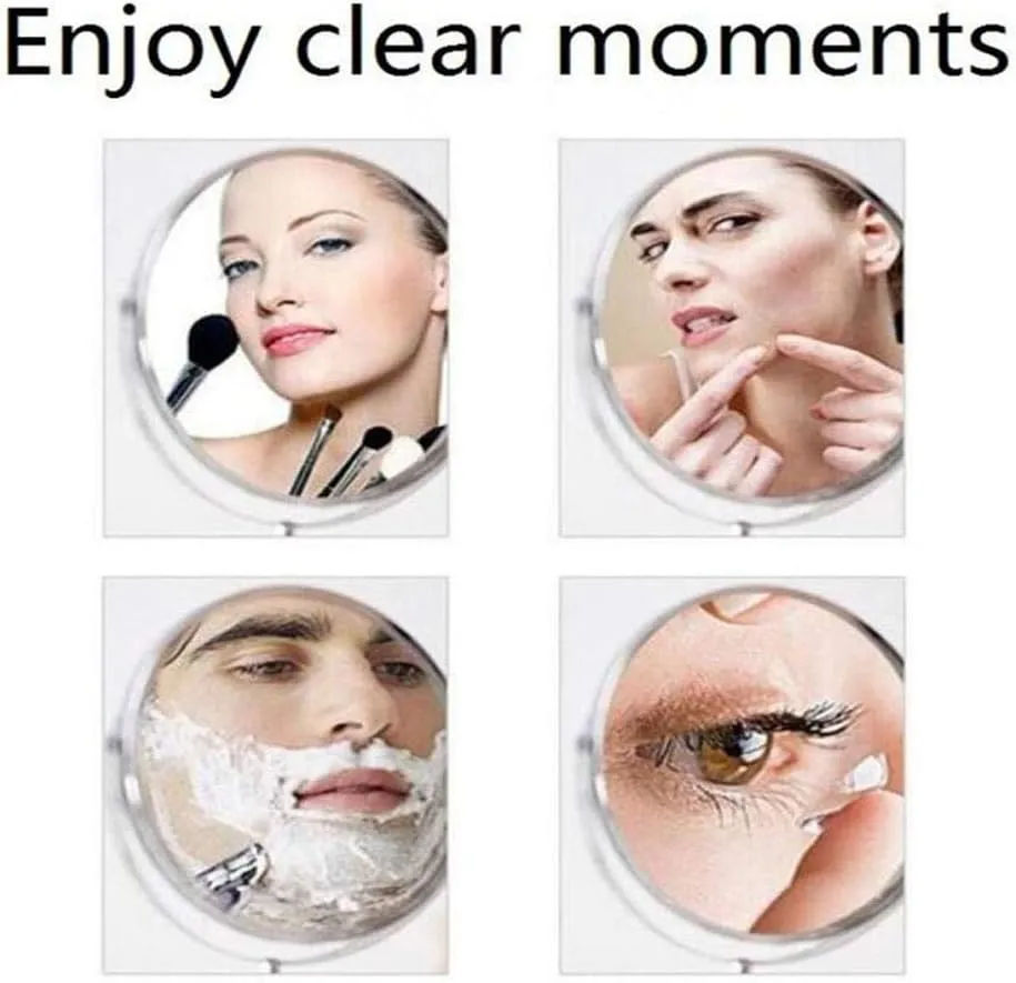 Vanity Mirror Makeup Mirror Wall Mount, Bathroom Mirror 8inch Cosmetic Mirror 360 Rotating Double Sided Extendable Shaving in Bedroom,Black_3X(Silver,5X)