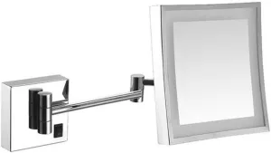 Vanity Mirror Makeup Mirror with Lights, Cosmetic Mirror 3X Magnification Bathroom Mirror Square Shaving in Bedroom Powered by Plug,Gold_8inch