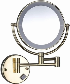 Vanity Mirror Makeup Mirror with Lights, Cosmetic Mirror 8inch Wall Mount 3X Magnification Bathroom Mirror Extendable Shaving in Bedroom Powered by Plug,Black