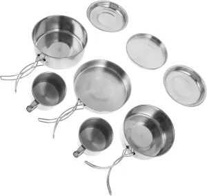 VANZACK Stainless Steel Pot Camping Coffee Pot Stove Pans Outdoor Food Mini Portable Kettle Cook Bowl Camping