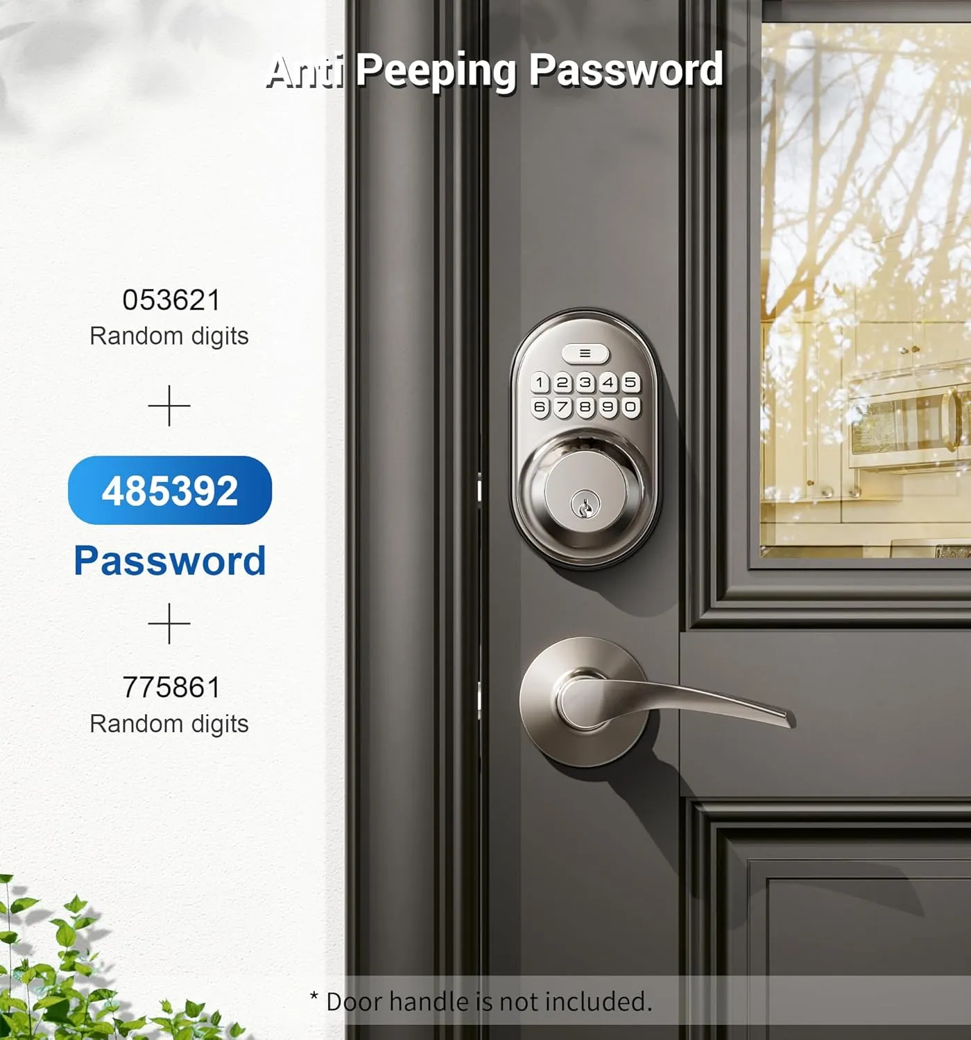 Veise Keyless Entry Door Lock, Electronic Keypad Deadbolt, Keyed Entry, Auto Lock, Anti-Peeking Password, Back Lit & Easy Installation Design, Satin Nickel