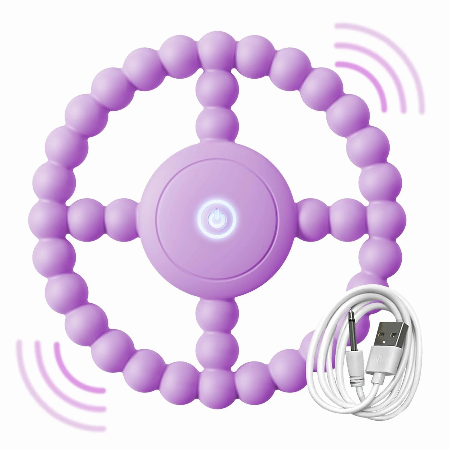 Vibrating Sensory Chew Toy - Dual Effect: Teether Teething Toys for Babies 0 3 6 9 12 18 Months Supporting Autism &Toddler Travel Essentials, 1-2 Year Old Boys Girls Baby Gifts idea(Purple)