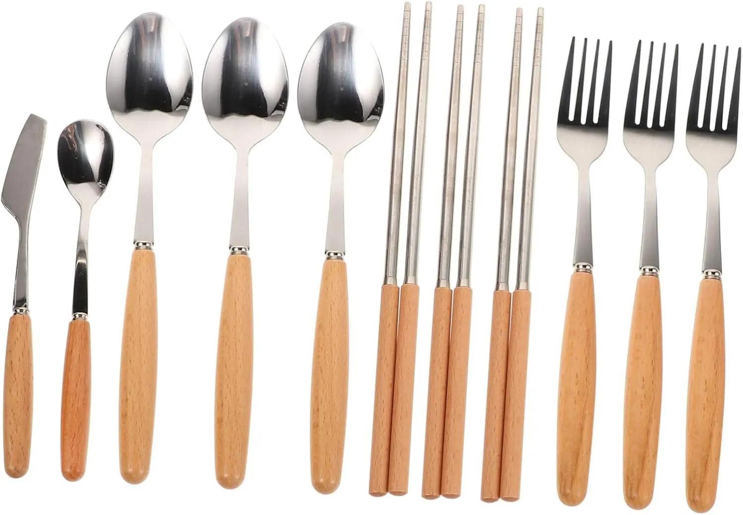 VICASKY 1set Outdoor Stainless Steel Cutlery Set Camping Utensils Kit with Carry Bag Portable Dining Tools for Travel Picnics and Bbqs for Outdoor Enthusiasts