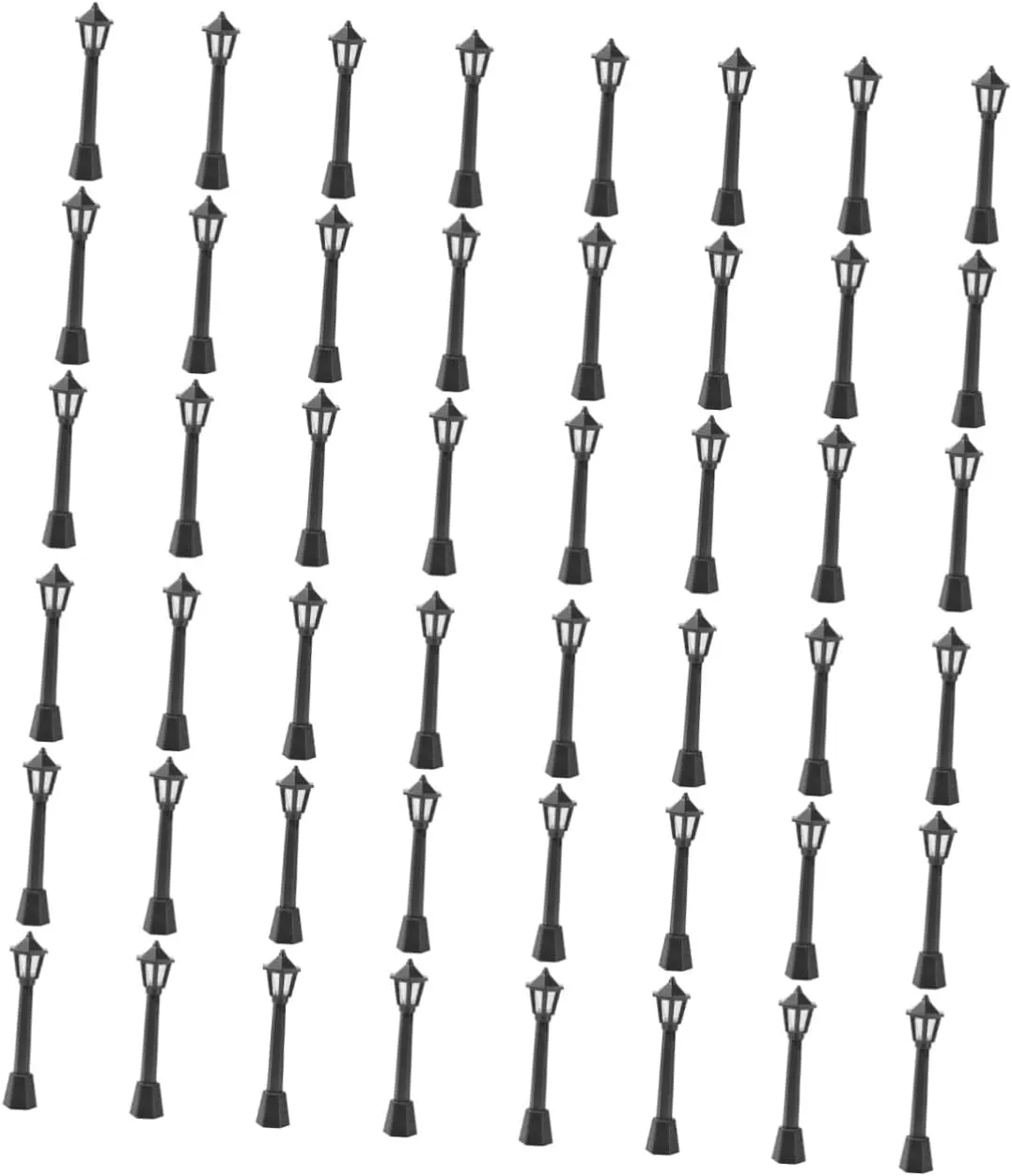 VICASKY 48pcs Miniature Street Light Models Simulation Light Toy for Dollhouse Decoration Compact Plastic Ornament for Landscape and Accessories