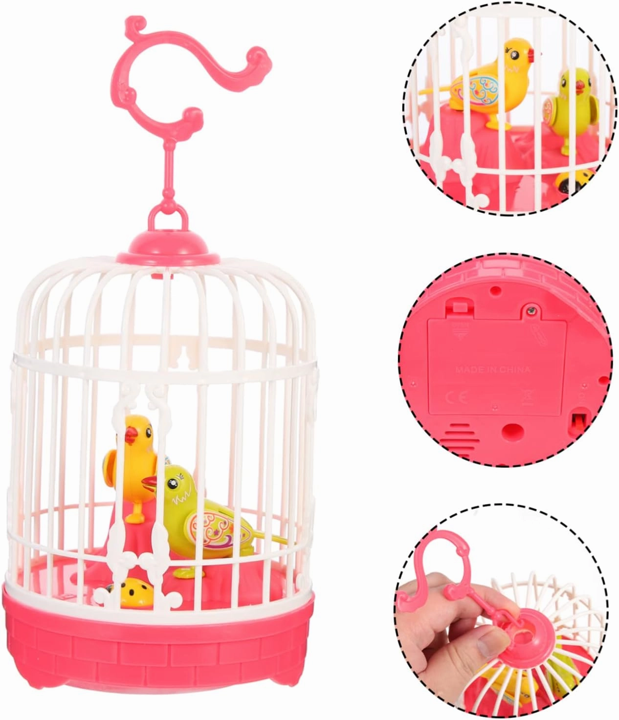 VICASKY Boys and Girls Singing Bird Toy Cage Interactive Electric Toy with Sound Light Compact Design for for Who