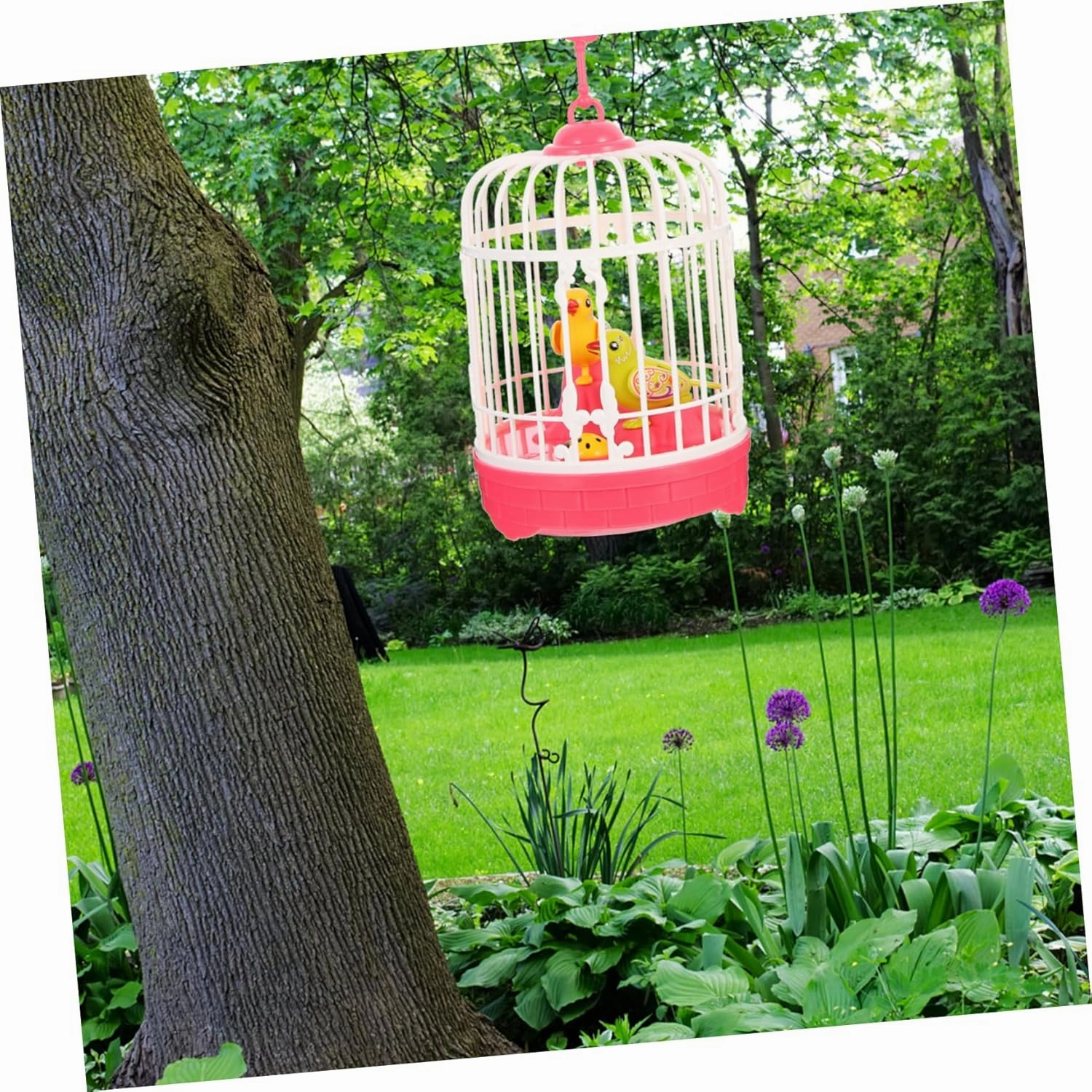 VICASKY Boys and Girls Singing Bird Toy Cage Interactive Electric Toy with Sound Light Compact Design for for Who