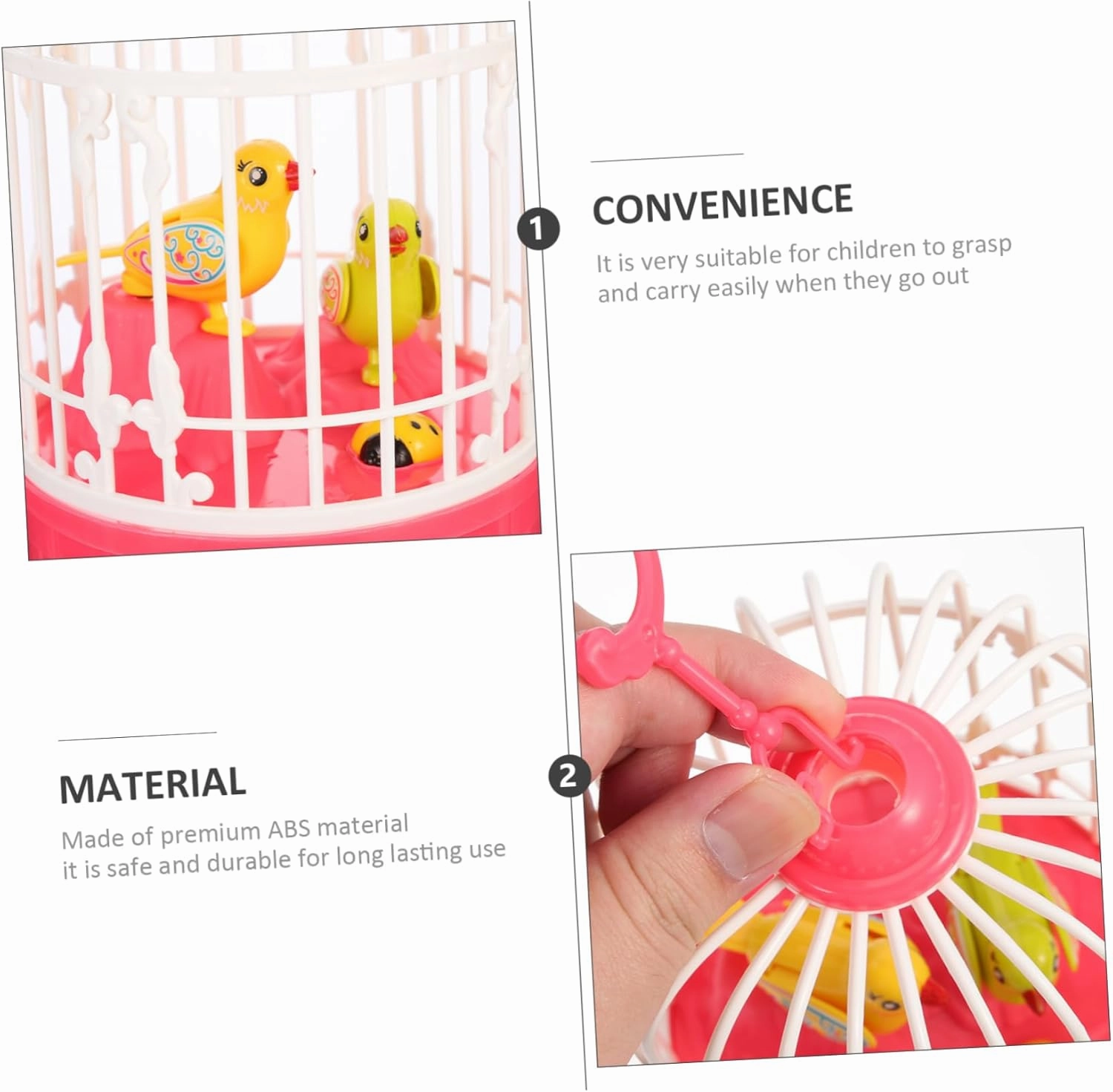 VICASKY Boys and Girls Singing Bird Toy Cage Interactive Electric Toy with Sound Light Compact Design for for Who