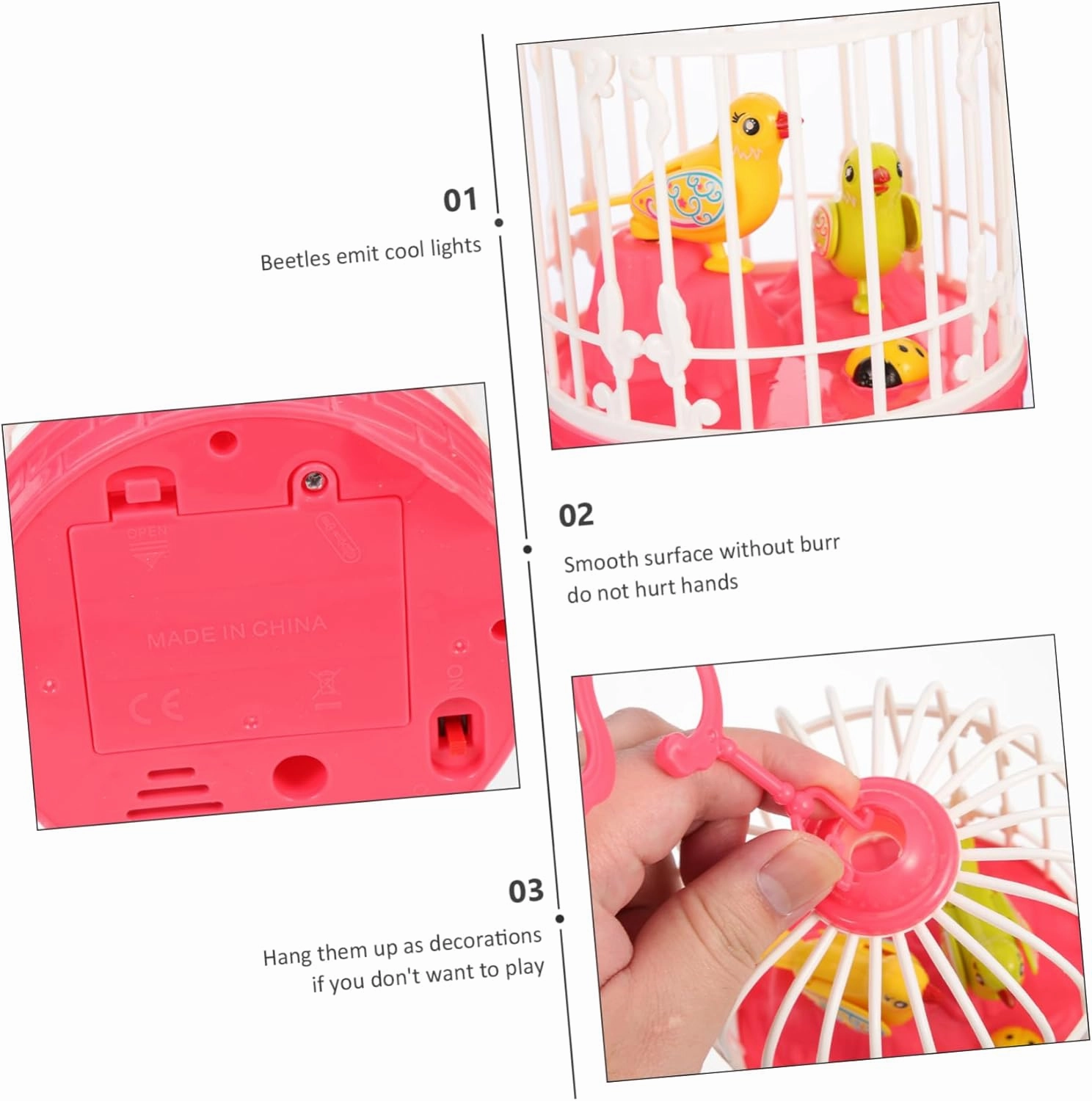VICASKY Boys and Girls Singing Bird Toy Cage Interactive Electric Toy with Sound Light Compact Design for for Who