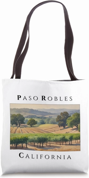 Vintage Paso Robles California Vineyard Tote Bag
