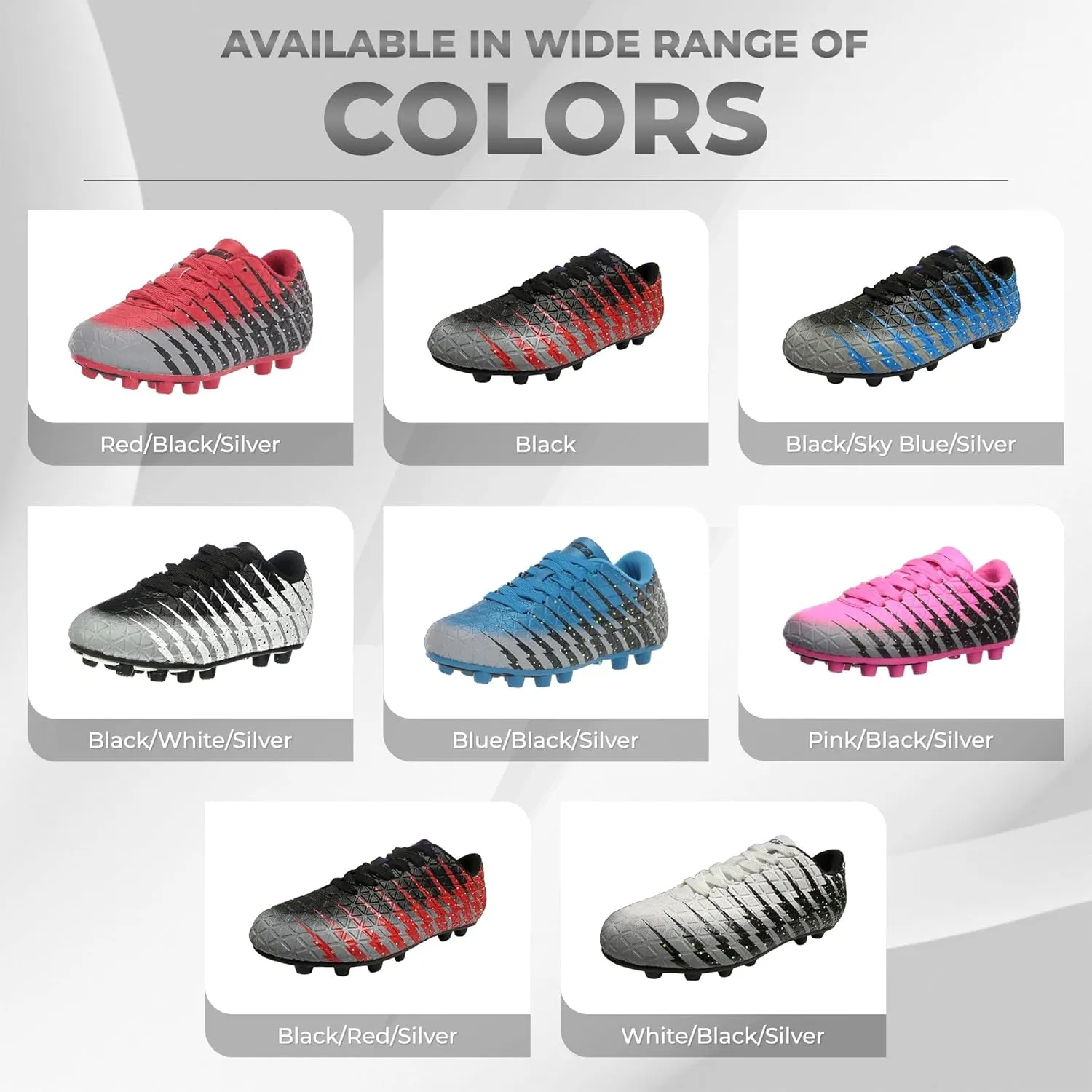 Vizari Stealth Firm Ground Mens Soccer Cleats - Lightweight, Durable & Comfortable Adult Soccer Cleats with Excellent Traction - Mens Soccer Shoes with Padded Heel & Anti-Stretch Lining