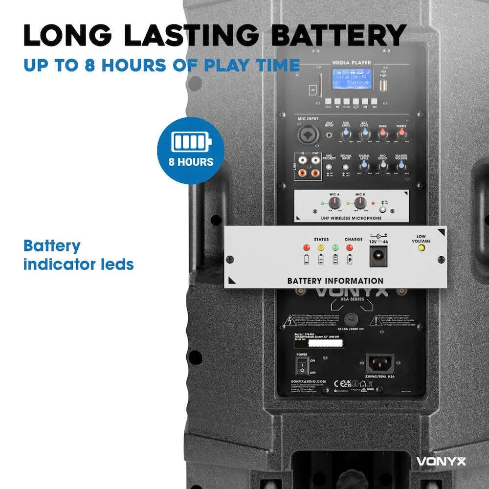 Vonyx VSA500-PA 12″ Portable PA System