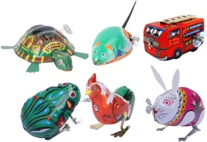 VOSAREA 6pcs Wind Up Funny for Styles Safe Clockwork Playthings for Engaging Spring for Boys Early Learning Random Color