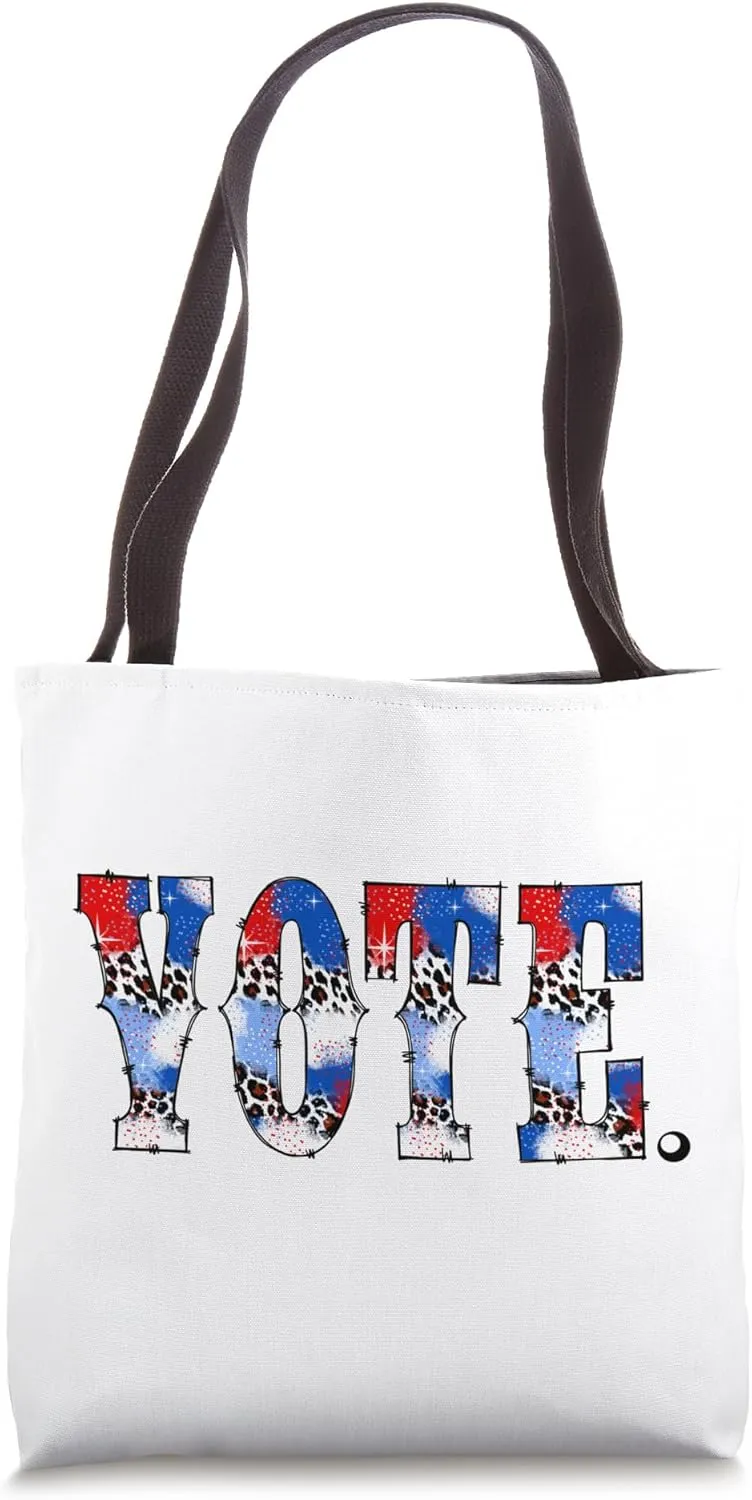 Vote Civic Action Rights November Election Leopard Western Tote Bag
