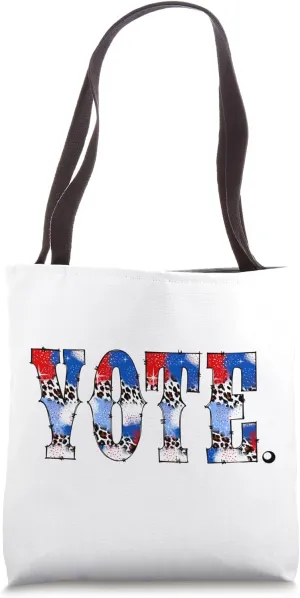 Vote Civic Action Rights November Election Leopard Western Tote Bag