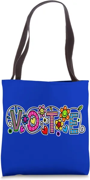 Vote Floral Civic Action Right 2024 November Election Voting Tote Bag