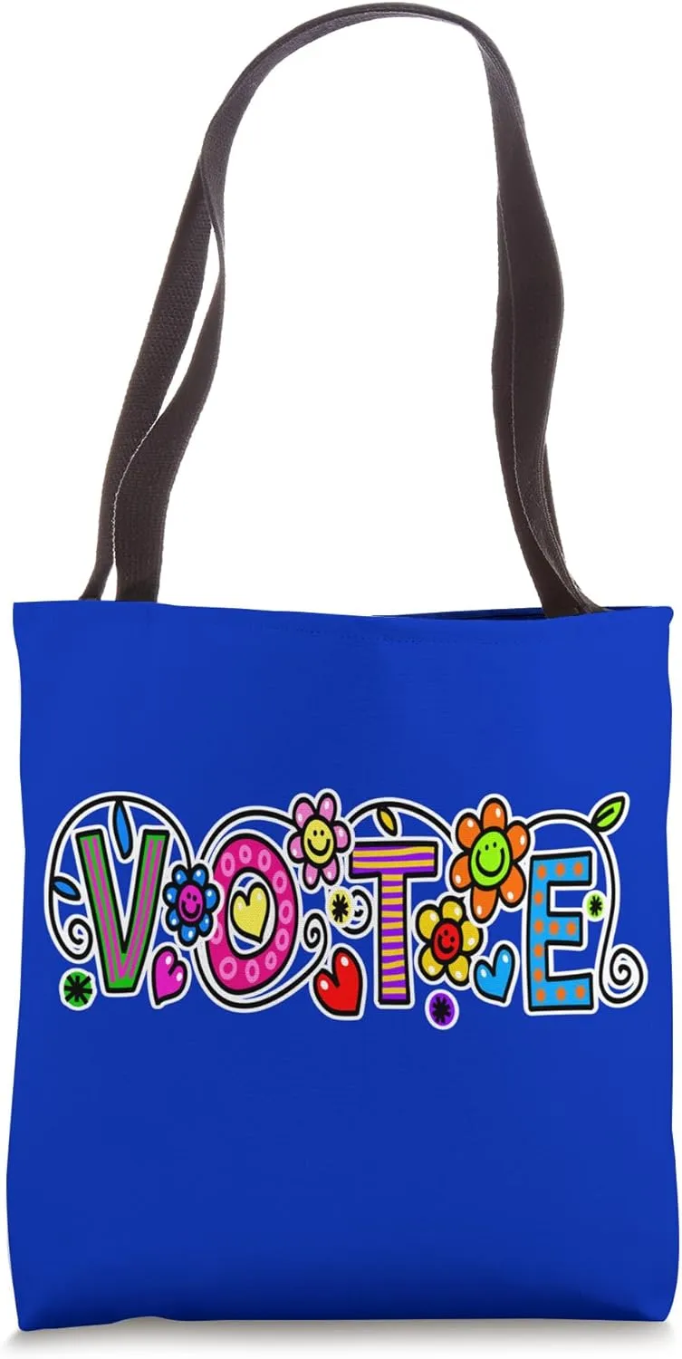 Vote Floral Civic Action Right 2024 November Election Voting Tote Bag