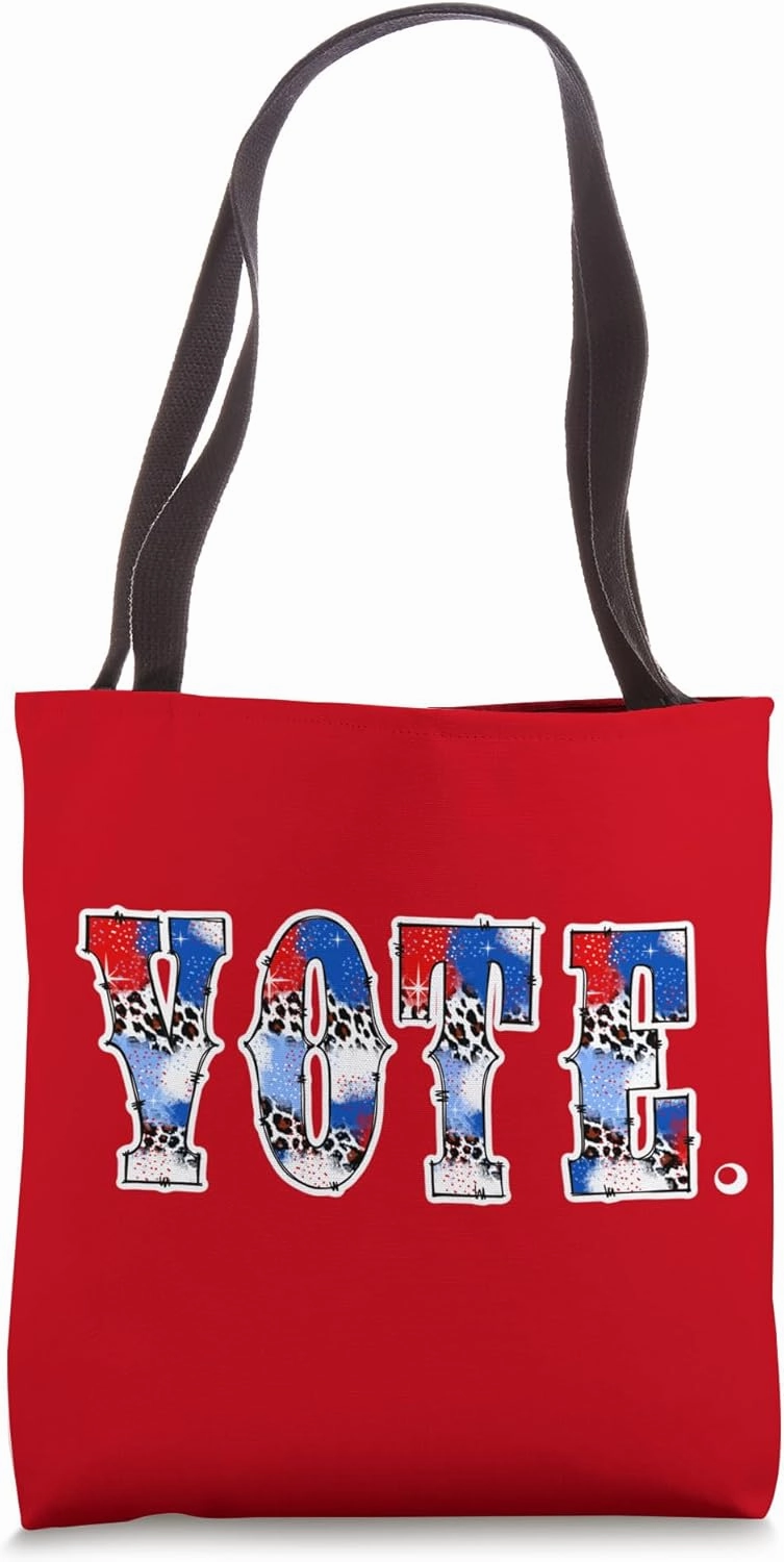 Vote Civic Action Rights November Election Leopard Western Tote Bag