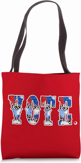 Vote Civic Action Rights November Election Leopard Western Tote Bag
