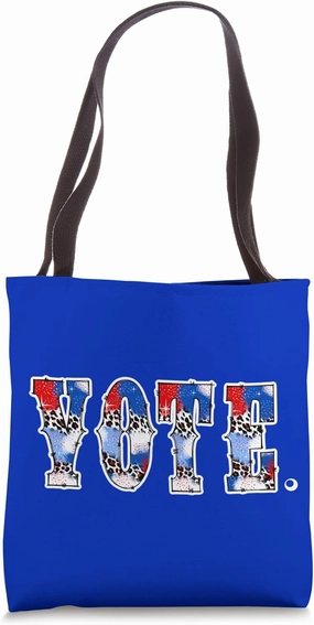 Vote Civic Action Rights November Election Western Leopard Tote Bag