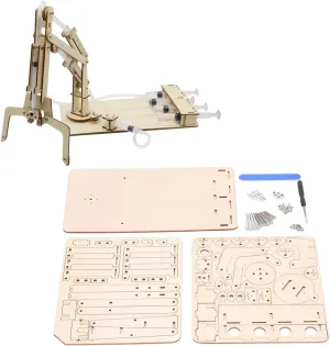 Walfront Robotic Arm Kit Model Building Tool Hydraulic Wooden Mechanical Model Tool Set Kit for Teaching DIY Interest in Science Birthday