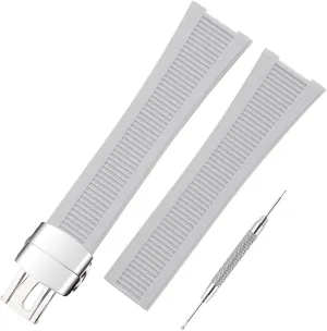 Watch Band Compatible with Patek Philippe Nautilus 5711 5712 5712G 5726 5980, Soft Silicone Rubber Replacement Wrist Strap for Patek Philippe Nautilus Watch Straps